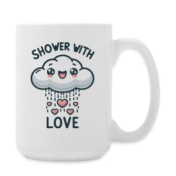 Nuage de pluie d’amour avec des cœurs - Grande tasse 440 ml - blanc - Droite