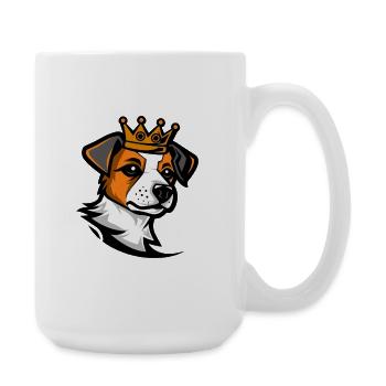 Jack Russel Terrier Hund Krone - Große Tasse 440 ml - Weiß - Rechts