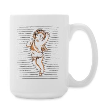 Angel DJ Baby in Striped Rhythm - Large Mug 440 ml - white - Right