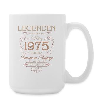 51st Birthday Gift March 1975 Vintage Retro - Large Mug 440 ml - white - Right