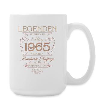 61st Birthday Gift March 1965 Vintage Retro - Large Mug 440 ml - white - Right