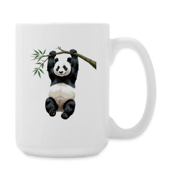 Hanging Panda Bamboo Branch - Large Mug 440 ml - white - Right