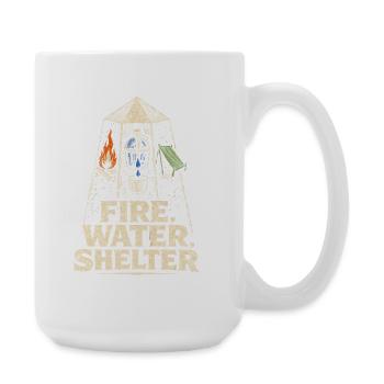 Prepper Survivalist Fire Water Shelter - Large Mug 440 ml - white - Right