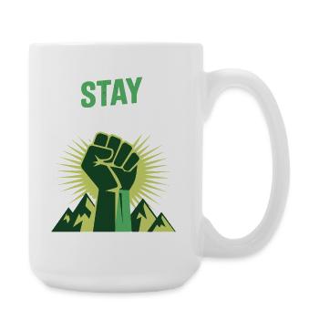 Reste fort - Puissance du design des montagnes Faust - Grande tasse 440 ml - blanc - Droite