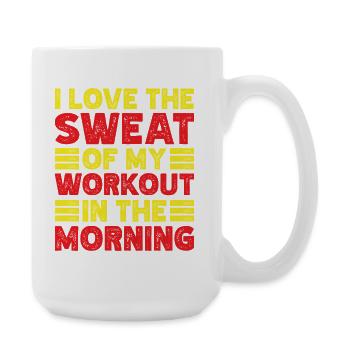 Fitness Motivation Bodybuilder Love The Sweat - Große Tasse 440 ml - Weiß - Rechts
