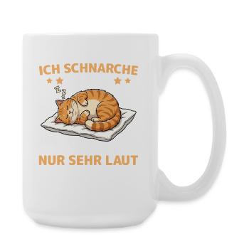 Sleeping Cat Tired Pet Cuddling - Large Mug 440 ml - white - Right