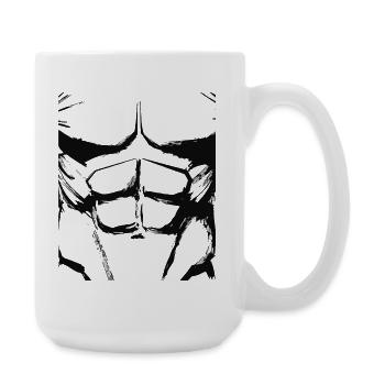 Anatomic Muscle Sketch - Cel Shaded Body Art - Large Mug 440 ml - white - Right