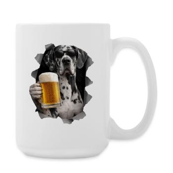 Deutsche Dogge Bier - Große Tasse 440 ml - Weiß - Rechts