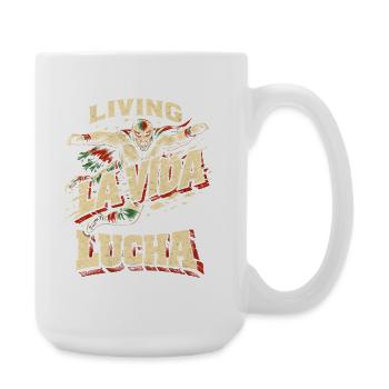 Lucha Libre Luchador Living La Vida Lucha - Große Tasse 440 ml - Weiß - Rechts