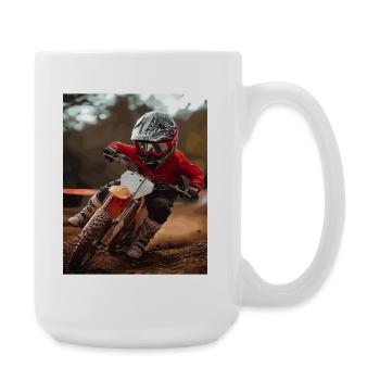 Motocross-Rasender im roten Anzug - Große Tasse 440 ml - Weiß - Rechts