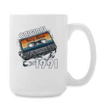 35th Birthday Gift Husband Wife March 1991 - Large Mug 440 ml - white - Right