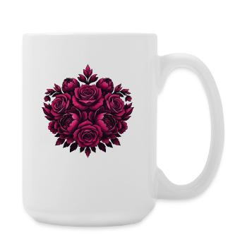 Pink flower mandala - Large Mug 440 ml - white - Right