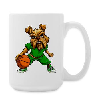 Yorkie Terrier Basketball - Large Mug 440 ml - white - Right