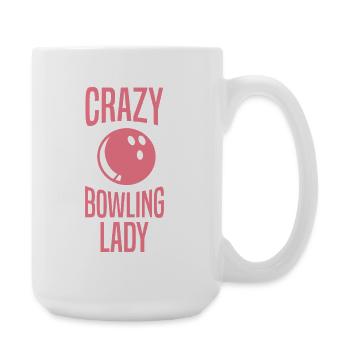 Crazy Bowling Lady Pink Sports Lover Design - Large Mug 440 ml - white - Right