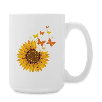 Sunflower Gift for Nature Lovers - Large Mug 440 ml - white - Right