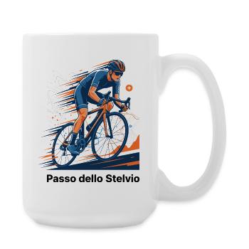 Passo Dello Stelvio Cyclist Sprint Neon Motion - Große Tasse 440 ml - Weiß - Rechts