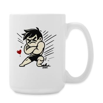 Comic Figur mit verschränkten Armen - Große Tasse 440 ml - Weiß - Rechts
