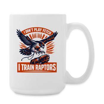 Kein Apport, ich trainiere Greife | Falknerei - Große Tasse 440 ml - Weiß - Rechts