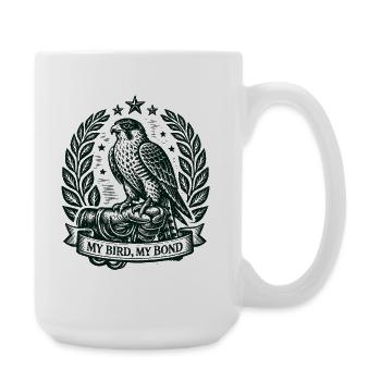 Mon oiseau, lien fort | Fauconnerie Oiseau de proie - Grande tasse 440 ml - blanc - Droite