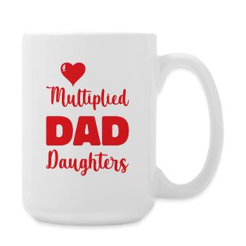 Papa Vater von drei Mädchen Töchtern - Große Tasse 440 ml - Weiß - Rechts