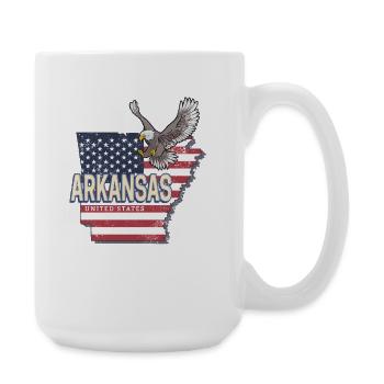 Souvenir vintage américain de l’Arkansas aux États-Unis - Grande tasse 440 ml - blanc - Droite