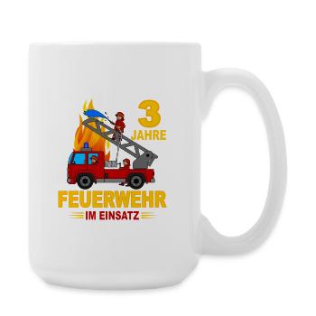Fire brigade operation 3 years - Large Mug 440 ml - white - Right