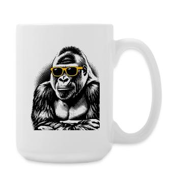 Gorilla Halftone Neon Yellow Sunglasses - Large Mug 440 ml - white - Right