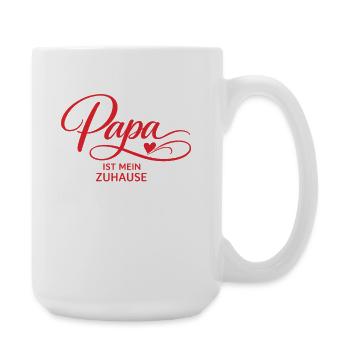 Papa ist mein Zuhause – Geschenk für Vater - Große Tasse 440 ml - Weiß - Rechts