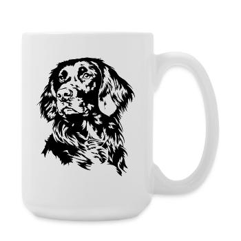 Portrait allemand à poil long Chiens de chasse Chiens Wilsigns - Grande tasse 440 ml - blanc - Droite