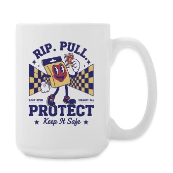 RIP PULL PROTECT Keep It Safe Trading Card - Large Mug 440 ml - white - Right