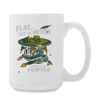 Flat Yet In Motion Thanks To The Turtle Fantasy  - Large Mug 440 ml - white - Right