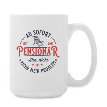 Rentenalter 2027 Liegestuhl Vintage Pensionär - Große Tasse 440 ml - Weiß - Rechts