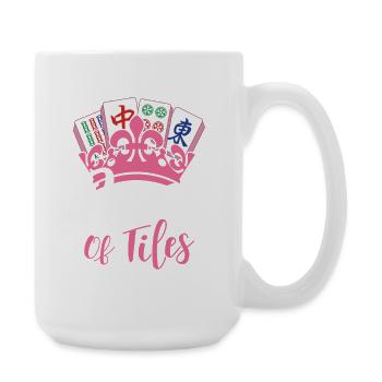 Königin der Fliesen Mahjong Liebhaberin Mah Jong - Große Tasse 440 ml - Weiß - Rechts