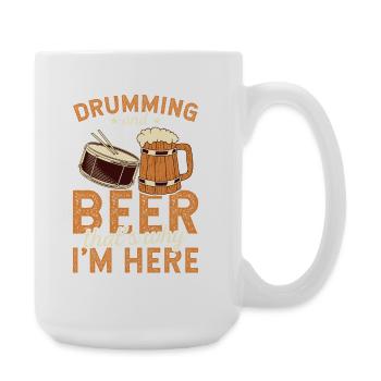 Drumming And Beer That's Why I'm Here Art Tee - Large Mug 440 ml - white - Right