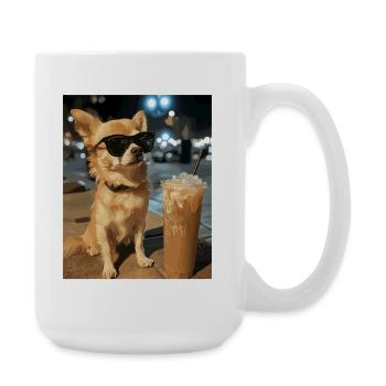 Chihuahua Night Coffee Style - Large Mug 440 ml - white - Right