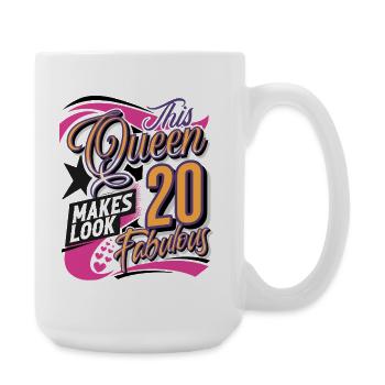 20. Geburtstag Queen - Große Tasse 440 ml - Weiß - Rechts