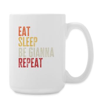 Mange, dors Sois Gianna, répète le nom rétro - Grande tasse 440 ml - blanc - Droite