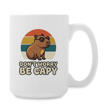 Ne t’inquiète pas, sois drôle de capybara Retro - Grande tasse 440 ml - blanc - Droite