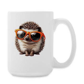 Hedgehog with sunglasses Hedgehog Sarcasm Animal lover - Large Mug 440 ml - white - Right