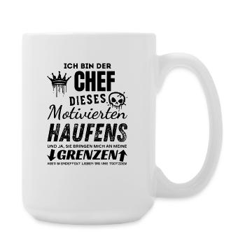Stolzer Chef des motivierten Haufens Chef Geschenk - Große Tasse 440 ml - Weiß - Rechts