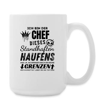 Stolzer Chef des standhaften Haufens Chef Geschenk - Große Tasse 440 ml - Weiß - Rechts