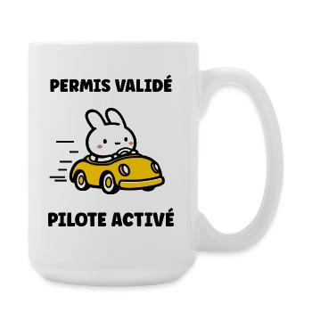 Humour j'ai mon permis de conduire - Grande tasse 440 ml - blanc - Droite