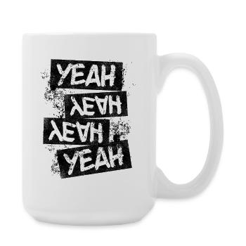 Grunge Yeah Rock Punk Distressed Text Graphic - Große Tasse 440 ml - Weiß - Rechts
