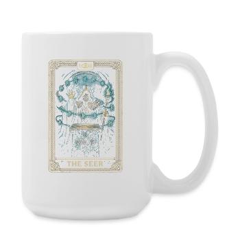 Skandinavisch Wikinger The Seer Tarot Card - Große Tasse 440 ml - Weiß - Rechts