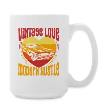 Car Restoration Vintage Love - Large Mug 440 ml - white - Right