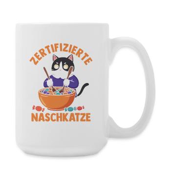 Süschigkeiten Naschkatze Süßes Mädchen - Große Tasse 440 ml - Weiß - Rechts