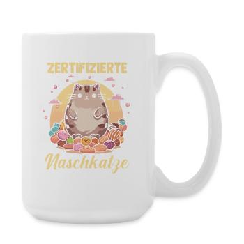 Süschigkeiten Naschkatze Süßes Mädchen - Große Tasse 440 ml - Weiß - Rechts