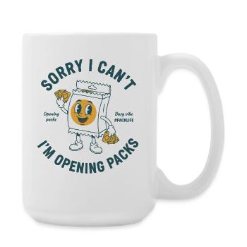 Sorry I Cant Im Opening Packs Packlife Trading - Large Mug 440 ml - white - Right