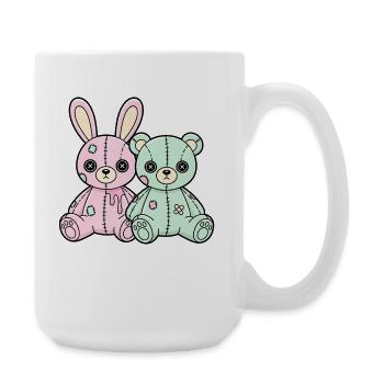Goth Bunny Horror Rabbit Gothic Creepy Creepy - Large Mug 440 ml - white - Right