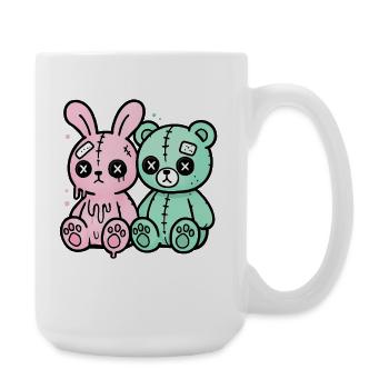 Goth Bunny Horror Rabbit Gothic Creepy Creepy - Large Mug 440 ml - white - Right
